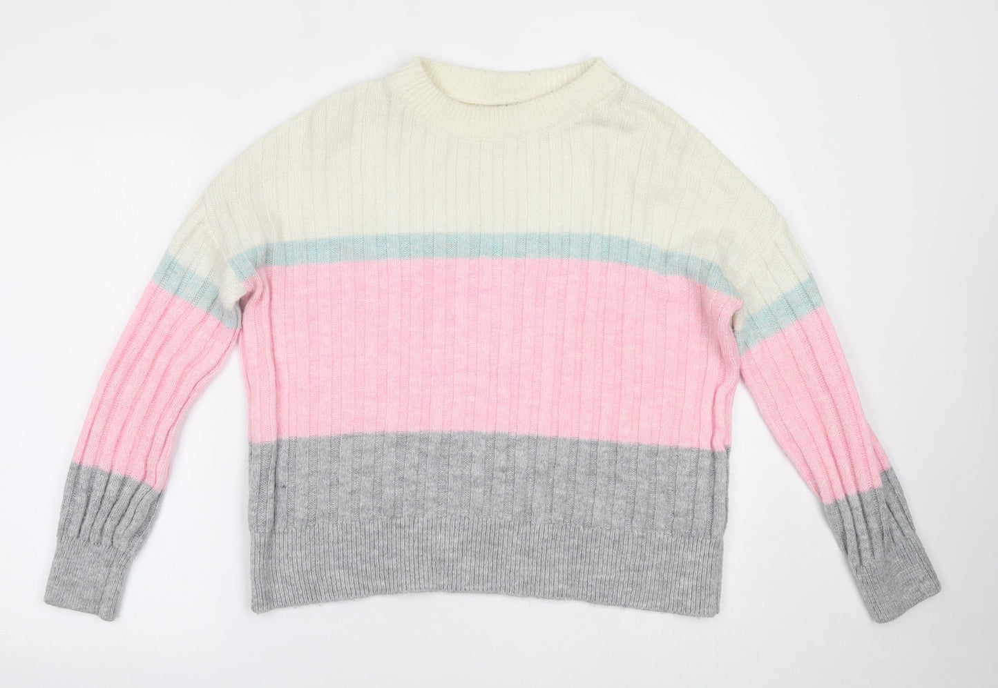 Womens UK Size S Papaya Multicoloured Pullover Jumper