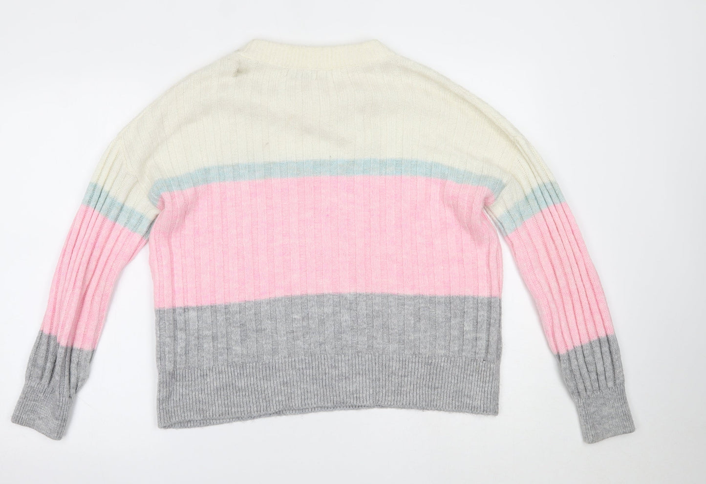 Womens UK Size S Papaya Multicoloured Pullover Jumper