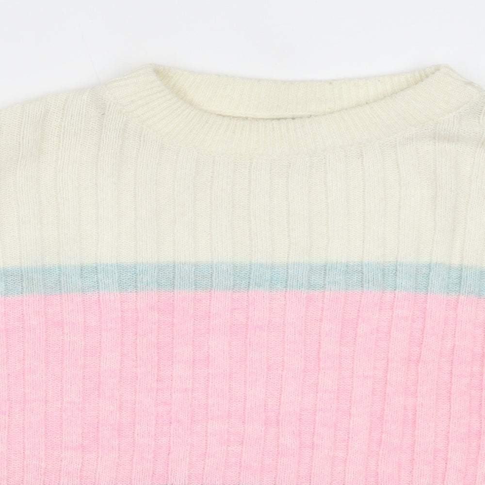 Womens UK Size S Papaya Multicoloured Pullover Jumper