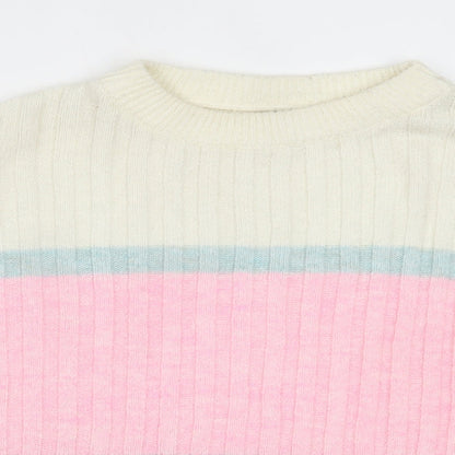 Womens UK Size S Papaya Multicoloured Pullover Jumper
