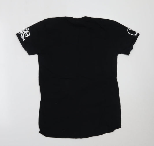 Womens UK Size M Gildan Black Basic T-Shirt