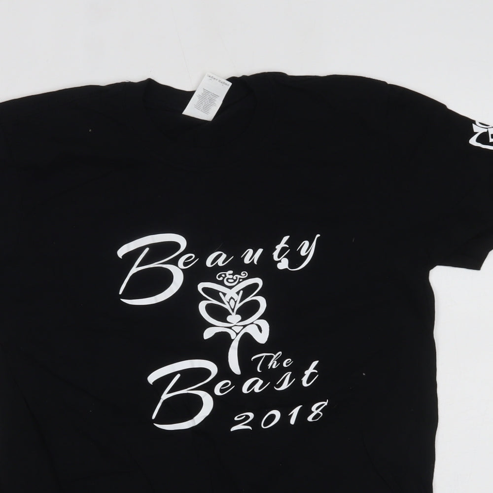 Womens UK Size M Gildan Black Basic T-Shirt