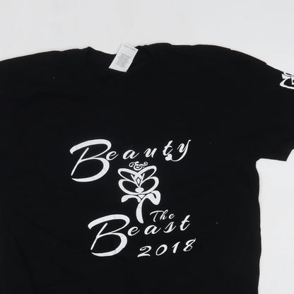 Womens UK Size M Gildan Black Basic T-Shirt
