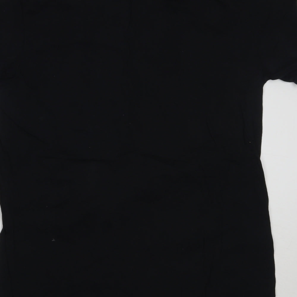 Womens UK Size M Gildan Black Basic T-Shirt