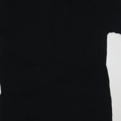 Womens UK Size M Gildan Black Basic T-Shirt