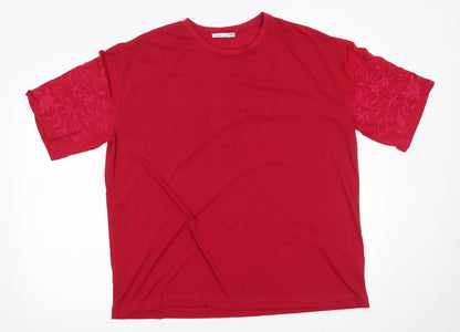 Womens UK Size S Zara Pink Basic T-Shirt