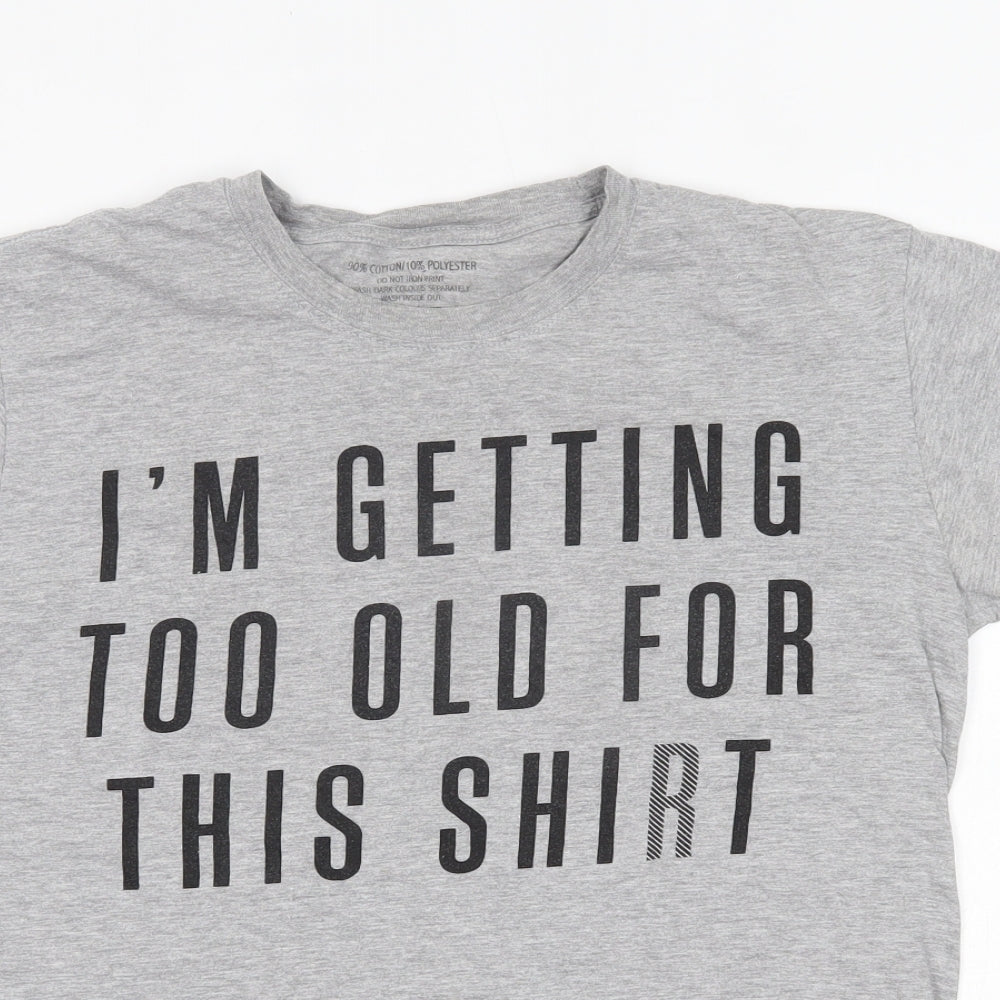 Preworn Mens Grey    T-Shirt Size M