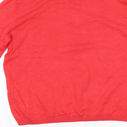 Womens UK Size 12 Debenhams Red Basic Blouse