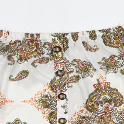 F&F Womens White Paisley  Basic Blouse Size 12