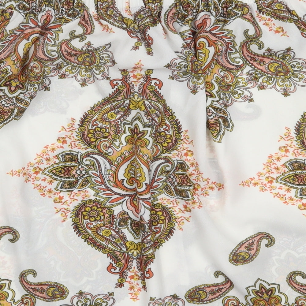 F&F Womens White Paisley  Basic Blouse Size 12