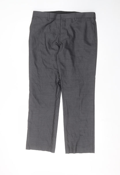 River Island Mens Grey   Dress Pants Trousers Size 34 in L30 in