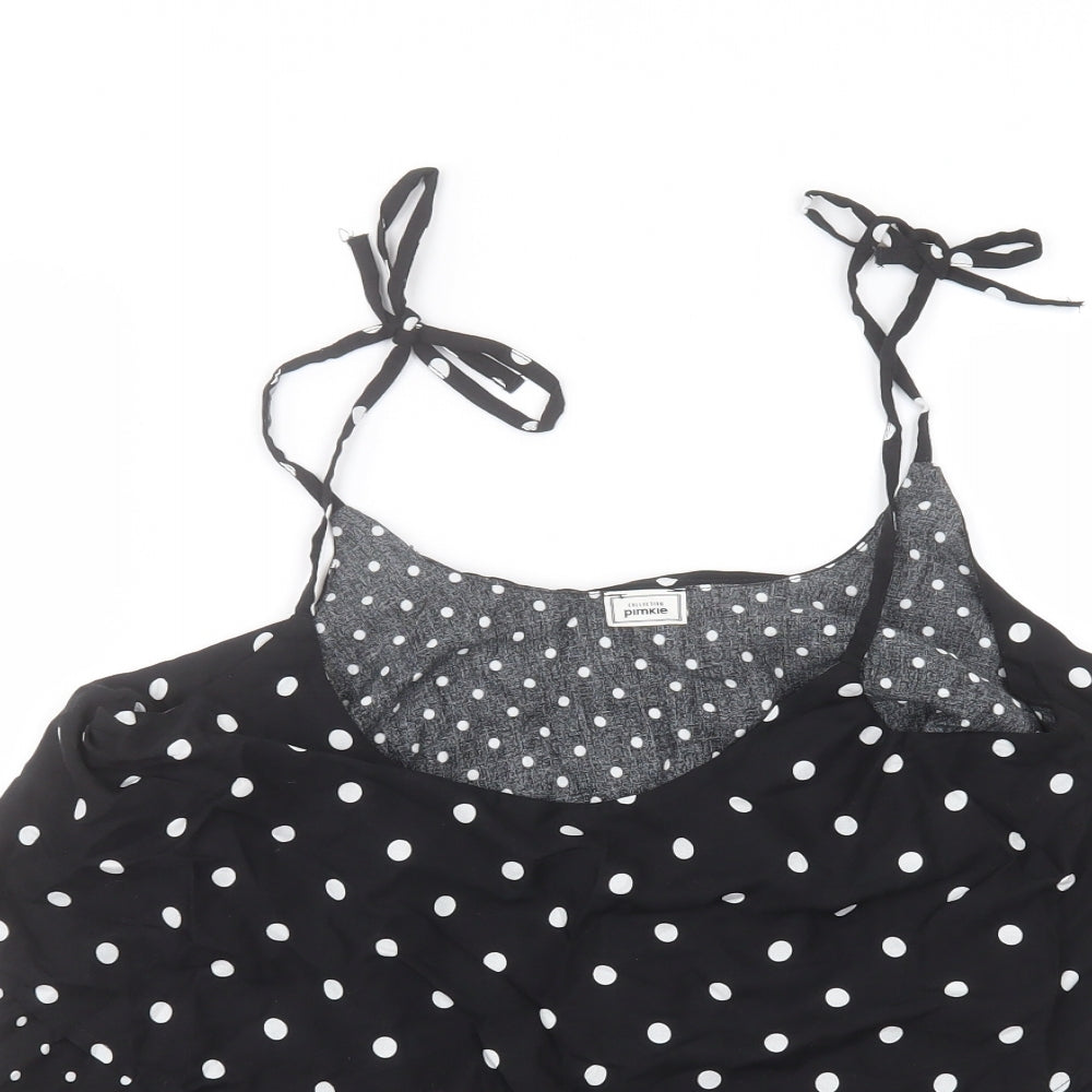 Womens UK Size 10 Pimkie Black Basic Blouse