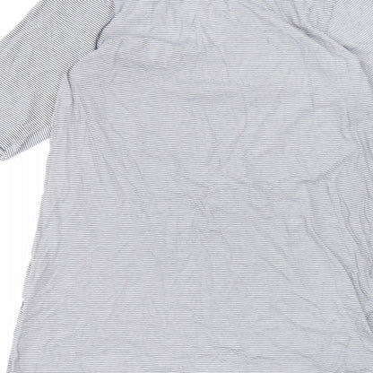Matalan Womens White Striped  Basic T-Shirt Size M