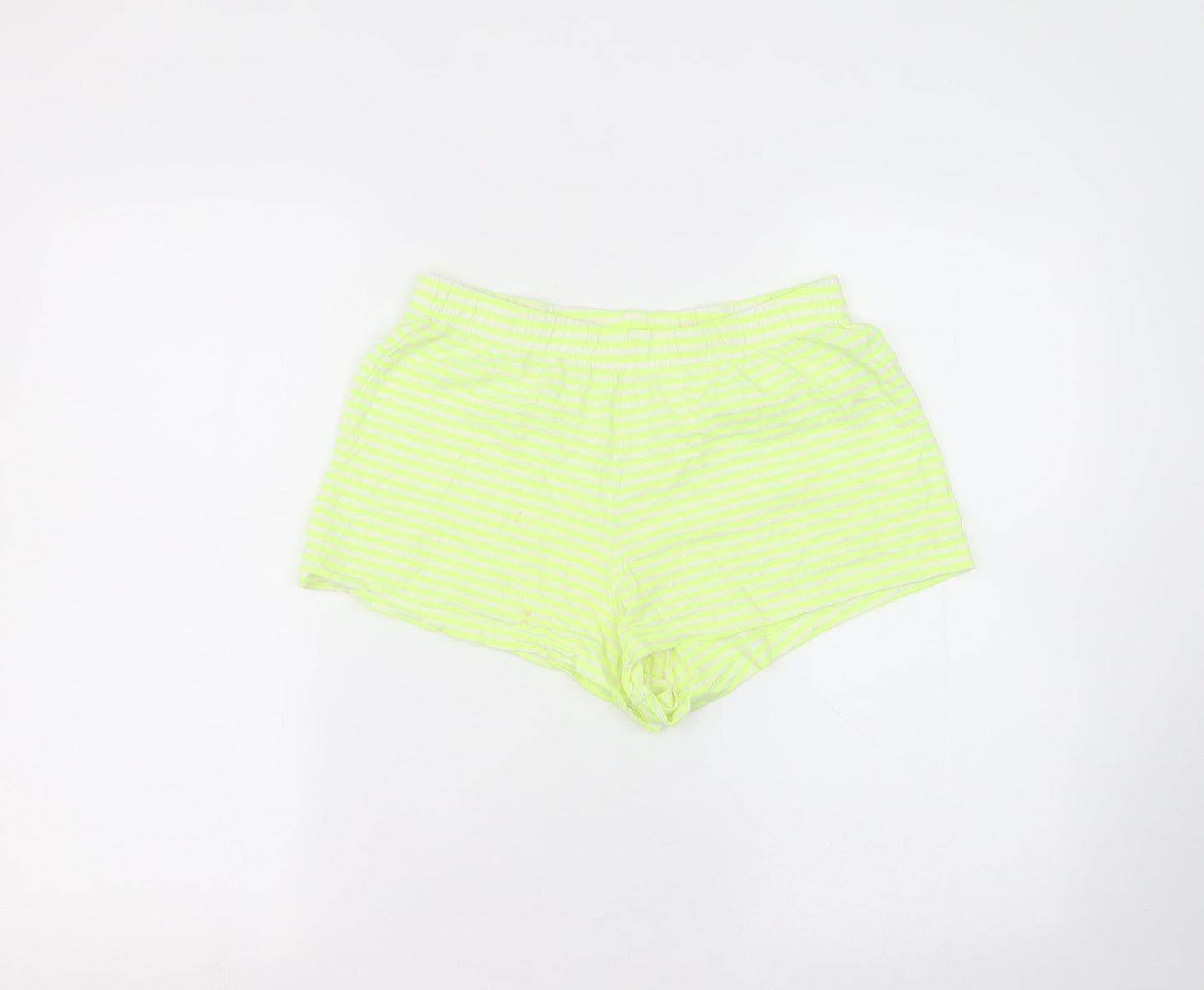 F&F Womens Yellow Striped  Hot Pants Shorts Size 8