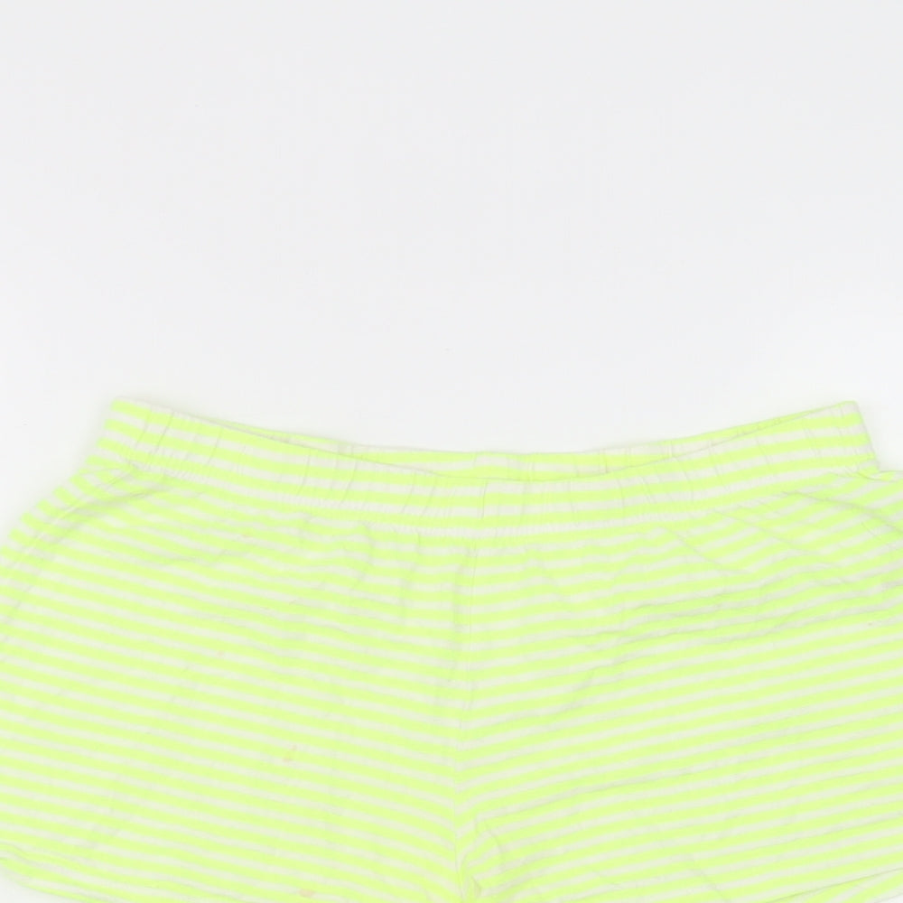 F&F Womens Yellow Striped  Hot Pants Shorts Size 8