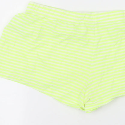 F&F Womens Yellow Striped  Hot Pants Shorts Size 8