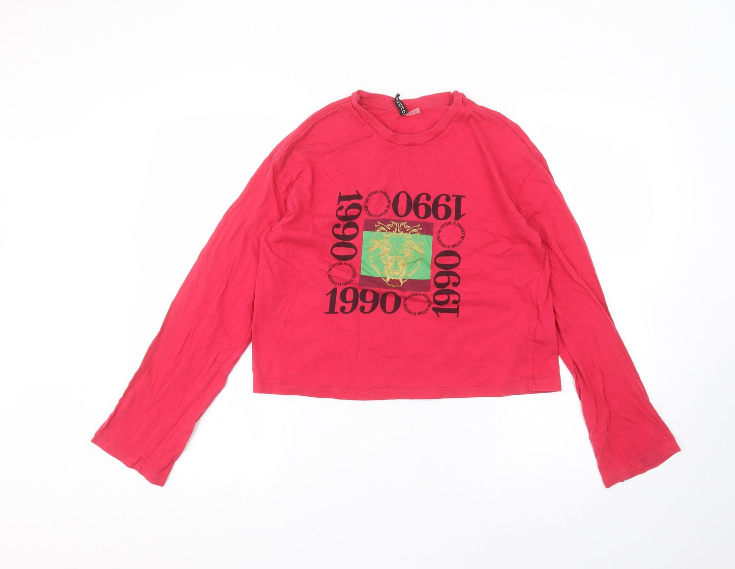 Womens UK Size S H&M Pink Basic T-Shirt