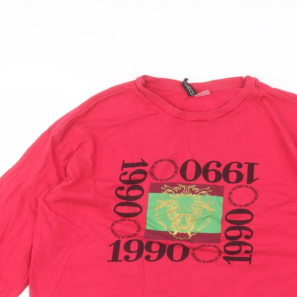 Womens UK Size S H&M Pink Basic T-Shirt