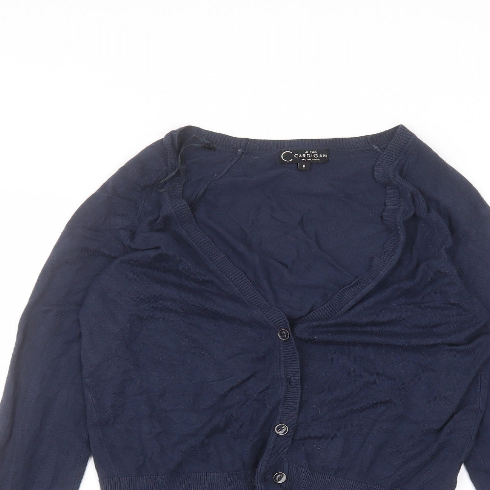 Womens UK Size 8 New Look Blue Cardigan Jumper