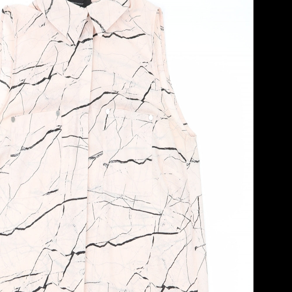 Womens UK Size 10 Atmosphere Ivory Basic Button-Up