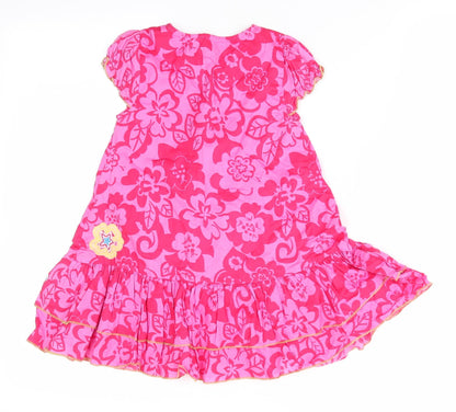 Indigo Girls Pink Floral  A-Line  Size 18-24 Months  - Frilled hem
