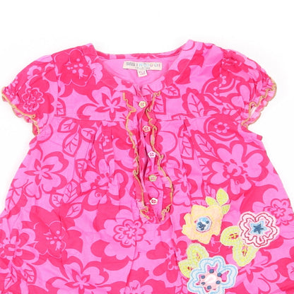 Indigo Girls Pink Floral  A-Line  Size 18-24 Months  - Frilled hem