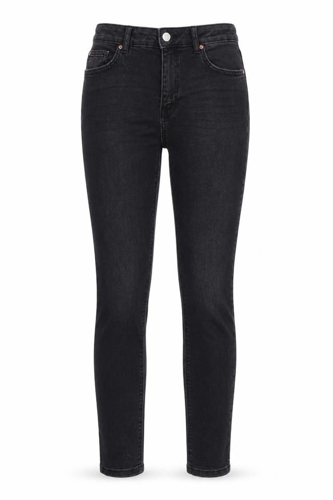 Front view of Denim Co women’s black skinny jeans, size UK 12, 29-inch leg