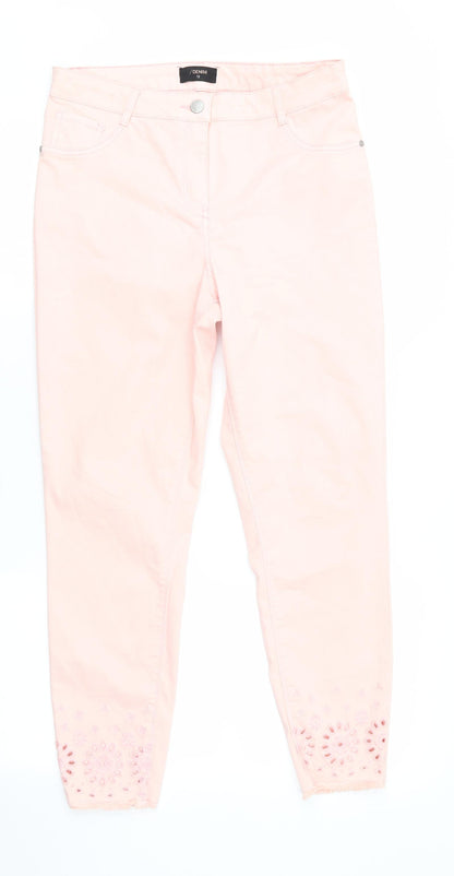 Womens UK Size 12 Denim Regular Fit  Pink Trousers