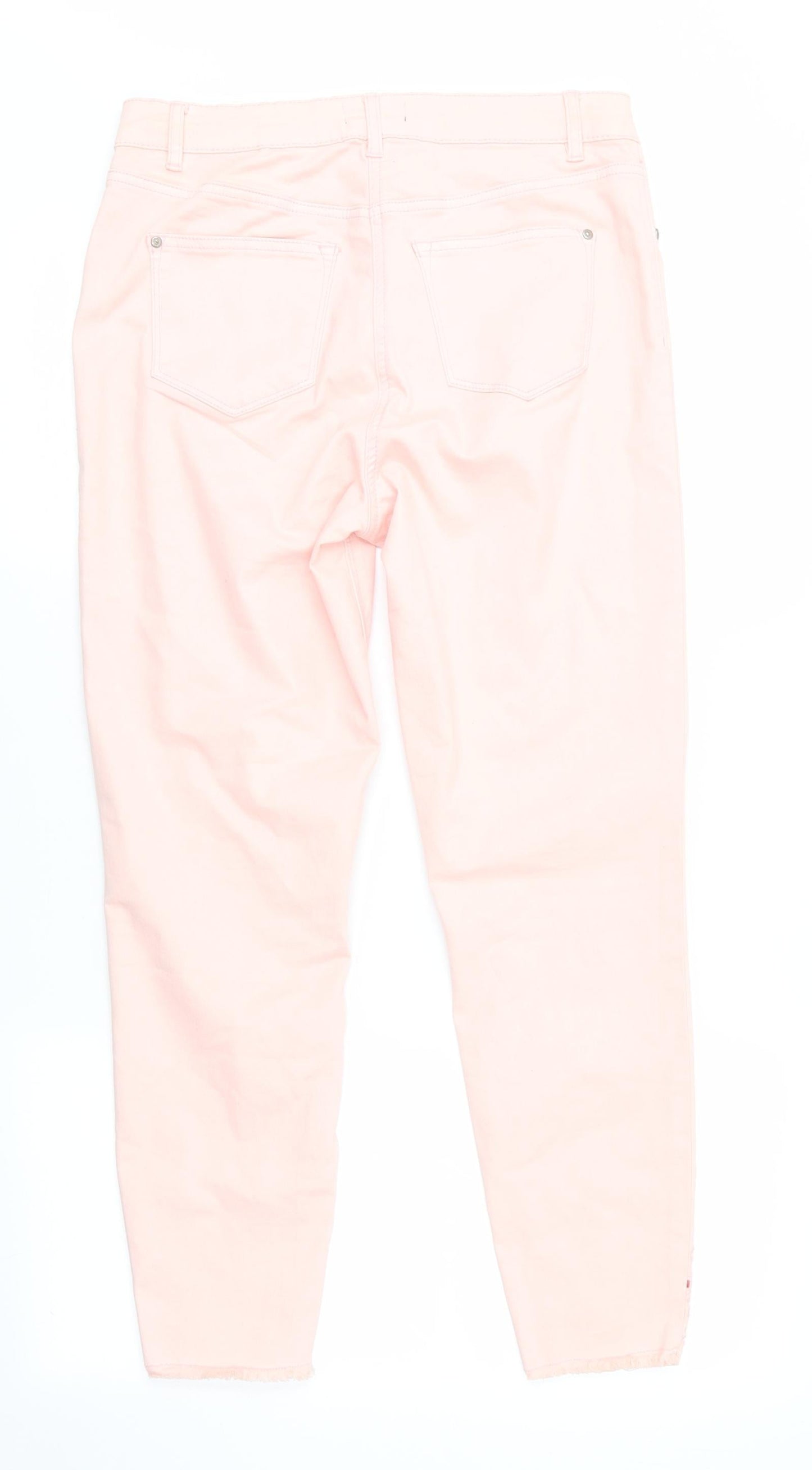 Womens UK Size 12 Denim Regular Fit  Pink Trousers