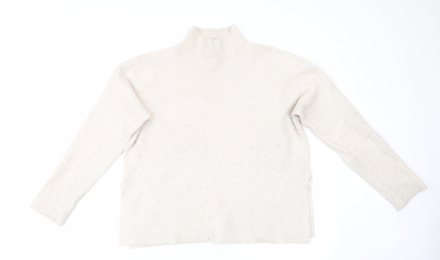 Primark Womens Beige   Pullover Jumper Size S  - Vented side hem Oatmeal