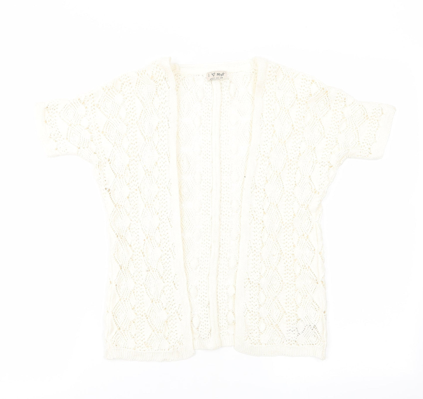 NEXT Girls Ivory Geometric  Cardigan Jumper Size 3-4 Years  - Longline Cardigan