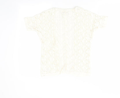 NEXT Girls Ivory Geometric  Cardigan Jumper Size 3-4 Years  - Longline Cardigan