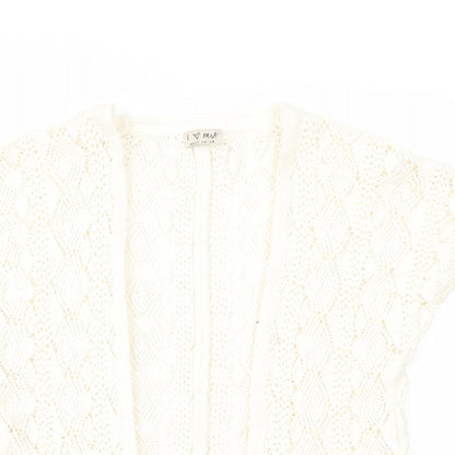 NEXT Girls Ivory Geometric  Cardigan Jumper Size 3-4 Years  - Longline Cardigan