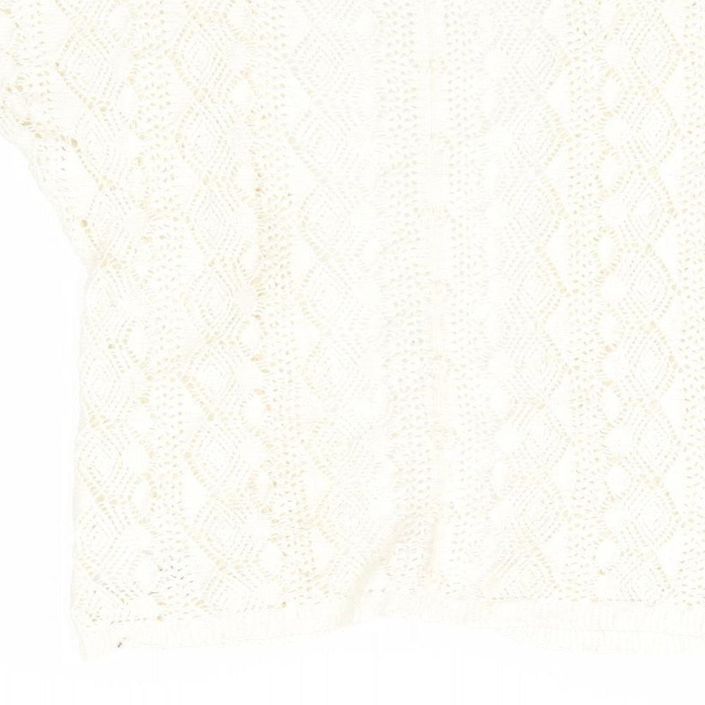 NEXT Girls Ivory Geometric  Cardigan Jumper Size 3-4 Years  - Longline Cardigan
