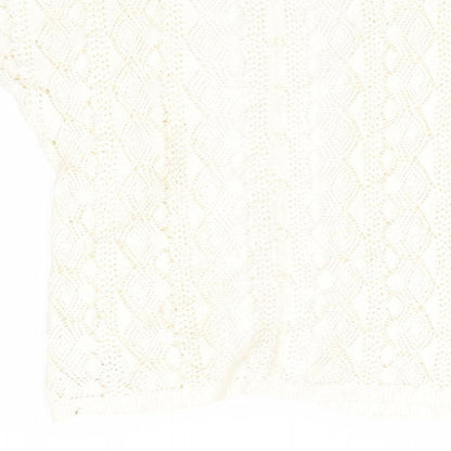 NEXT Girls Ivory Geometric  Cardigan Jumper Size 3-4 Years  - Longline Cardigan