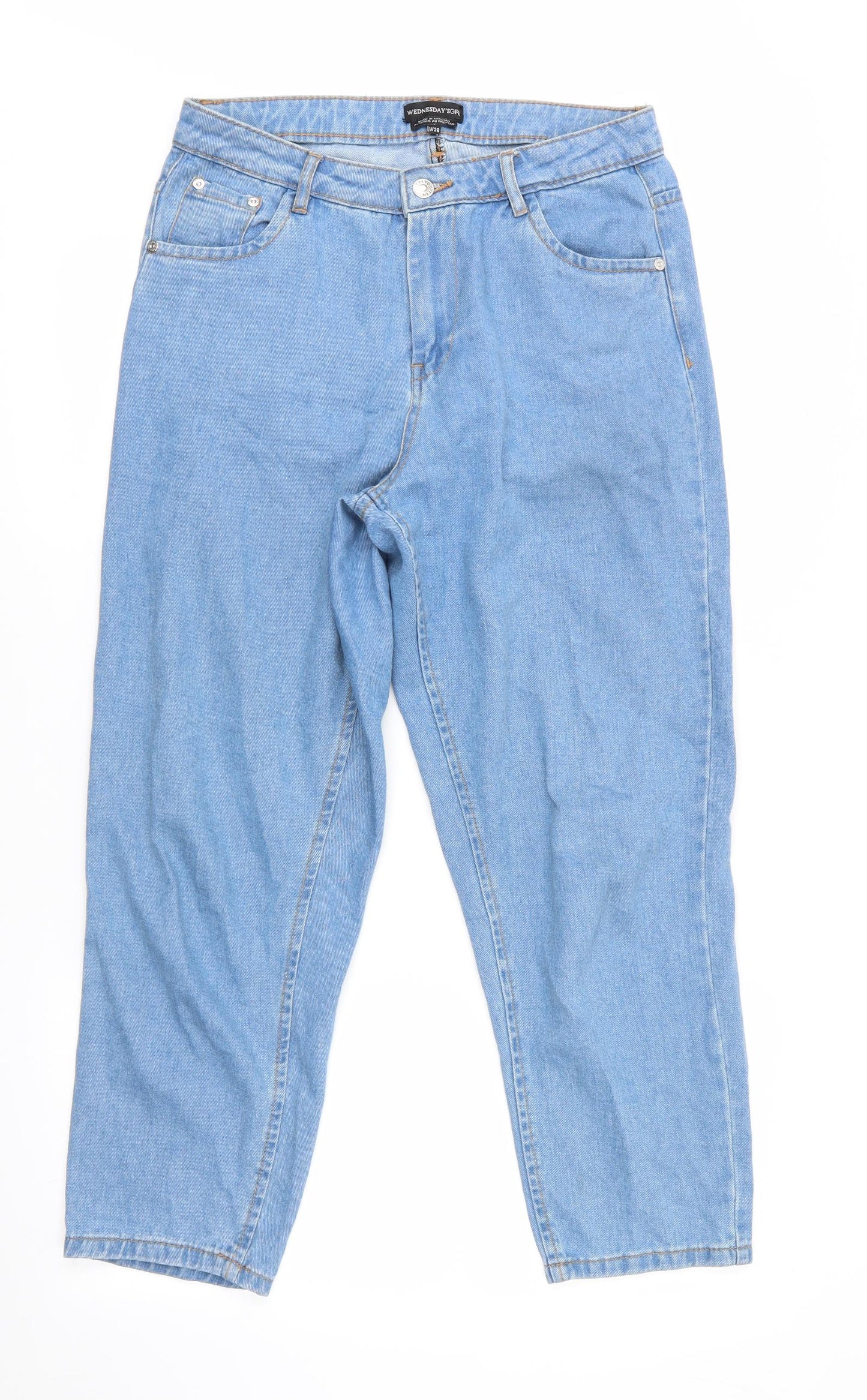 Wednesday's Girl Womens Blue   Boyfriend Jeans Size 28 in L25 in - Cropped