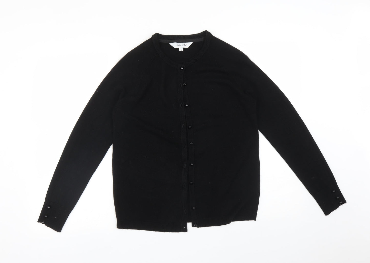 Womens UK Size M PLUM TREE Black Cardigan Jumper