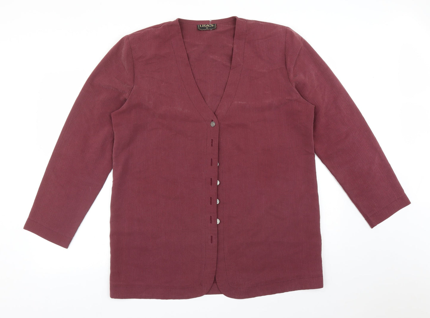 Legacy Womens Purple   Basic Button-Up Size 16