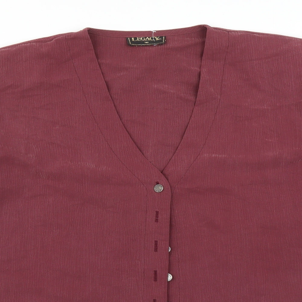 Legacy Womens Purple   Basic Button-Up Size 16