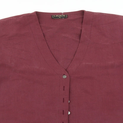 Legacy Womens Purple   Basic Button-Up Size 16