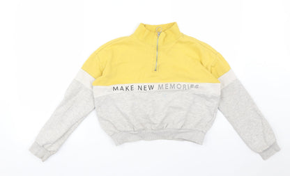 H&M Girls Multicoloured Colourblock  Pullover Sweatshirt Size 11-12 Years  - MAKE NEW MEMORIES