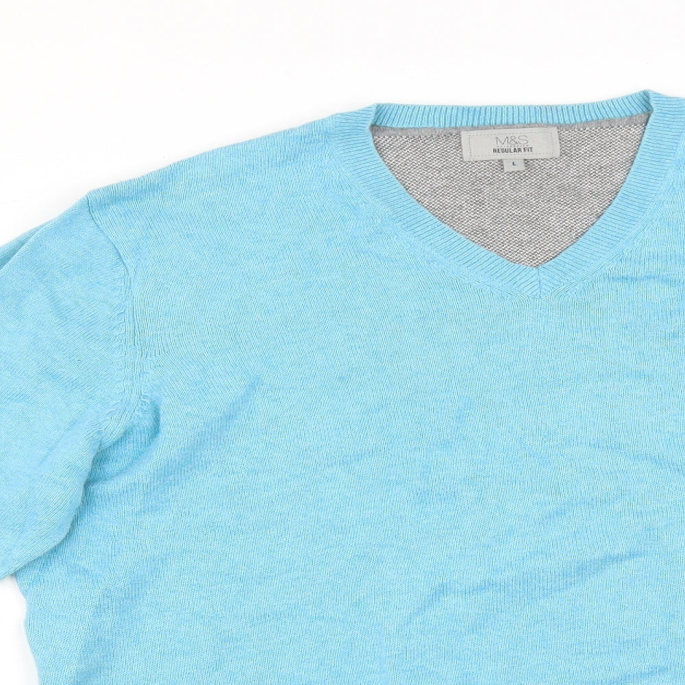 Mens UK Size L M&S Blue Pullover Sweatshirt