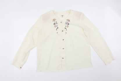 Womens UK Size 16 FOSBY White Basic Blouse