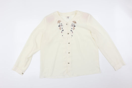 Womens UK Size 16 FOSBY White Basic Blouse