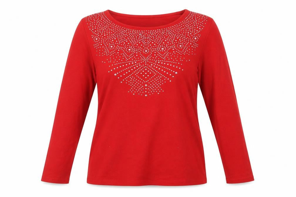 Womens UK Size 14 LOVE TEES Red Basic T-Shirt
