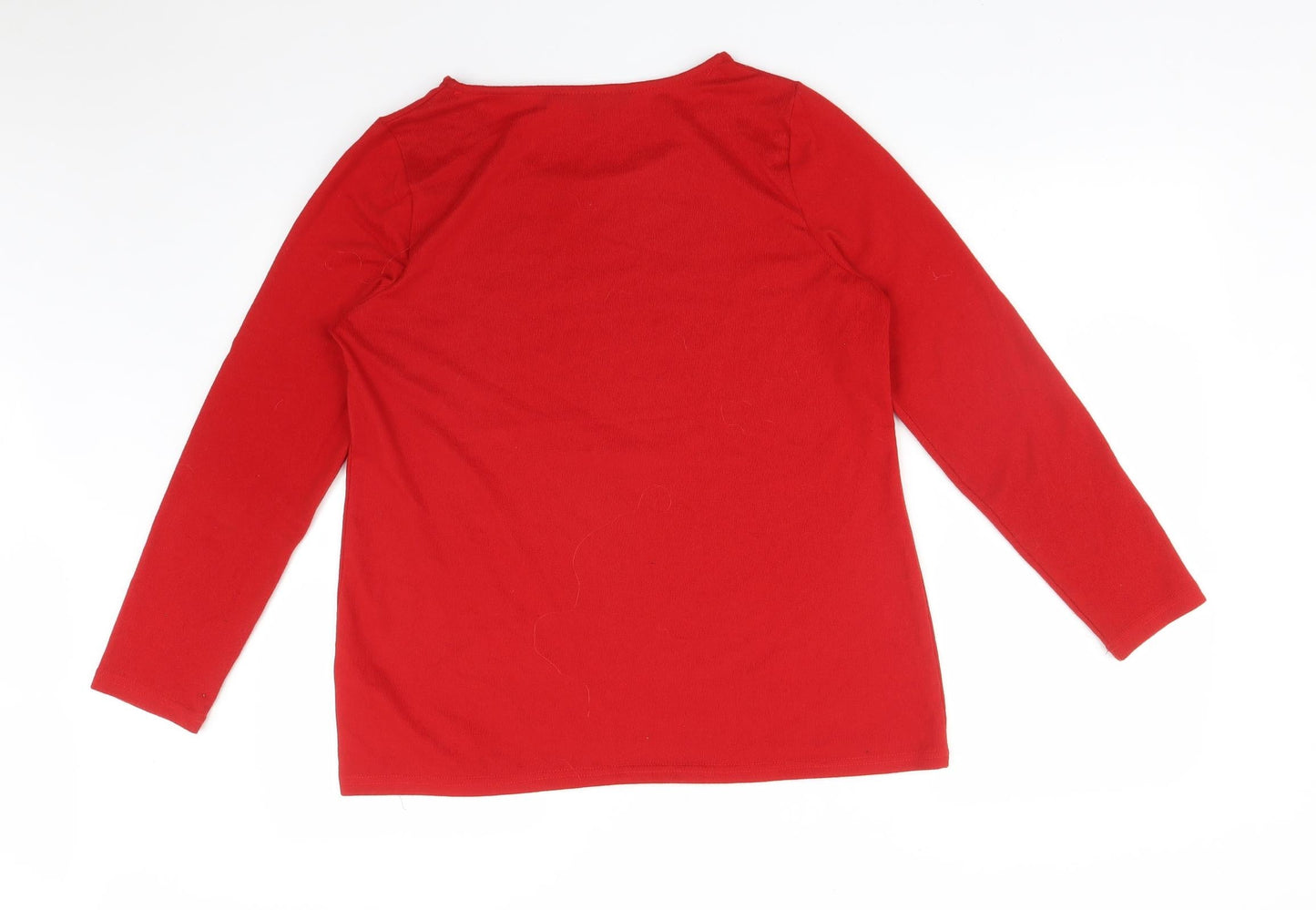 Womens UK Size 14 LOVE TEES Red Basic T-Shirt