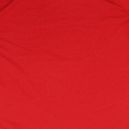 Womens UK Size 14 LOVE TEES Red Basic T-Shirt