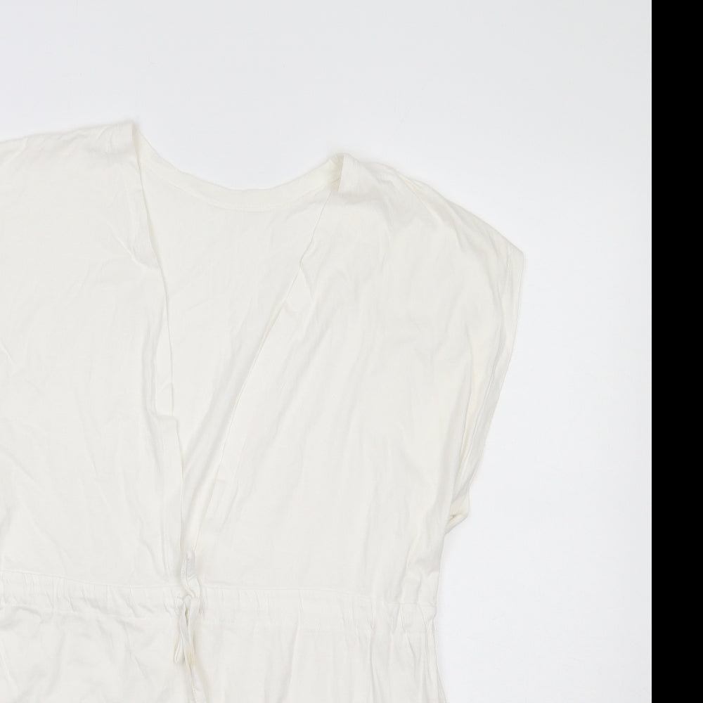 Womens UK Size 12 Resort White Tunic Blouse