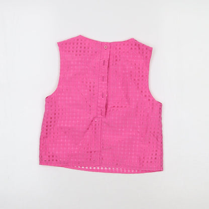 Freespirit Girls Pink Check  Cropped Blouse Size 10 Years