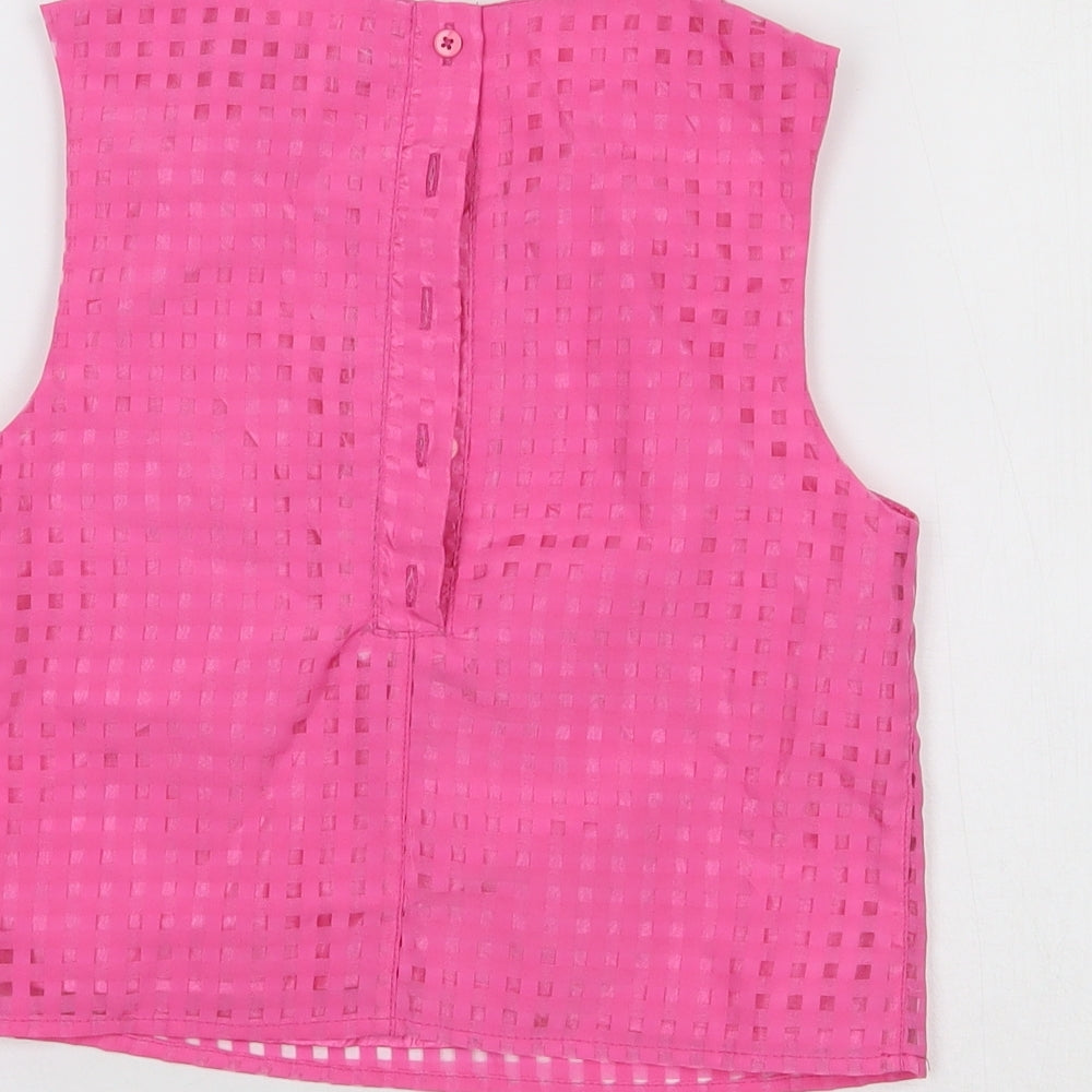 Freespirit Girls Pink Check  Cropped Blouse Size 10 Years